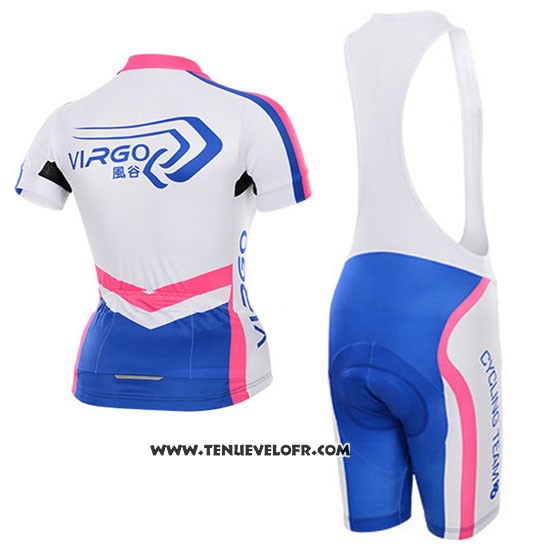Maillot Ciclismo Femme To The Fore Blanc et Fuchsia Manches Courtes et Cuissard